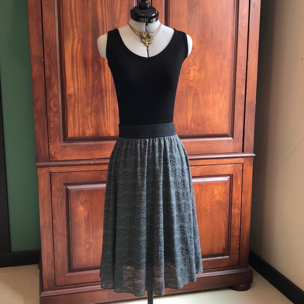 LuLaRoe Dark Green Lace Maxi Skirt